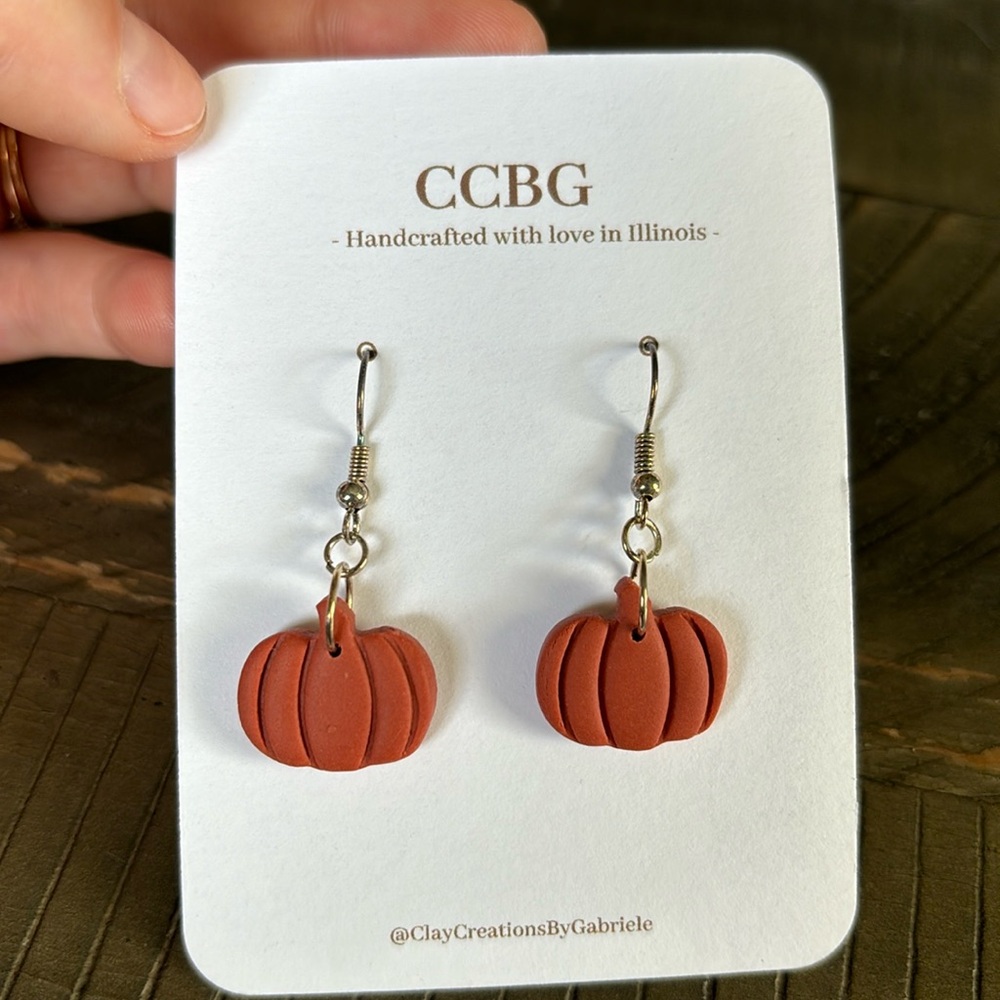 Pumpkin earrings - hand crafted